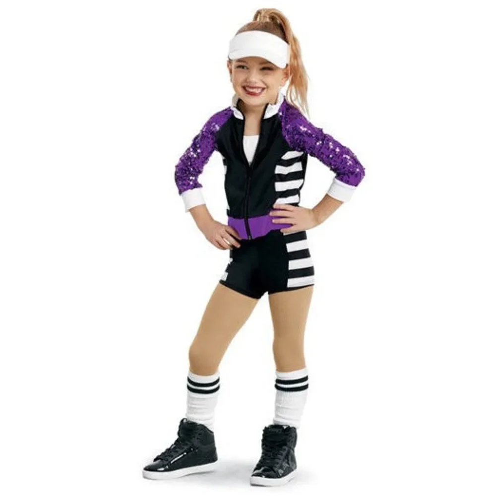 Pre-Owned Dance Costume Weissman 10952 Large Child Purple Hip Hop